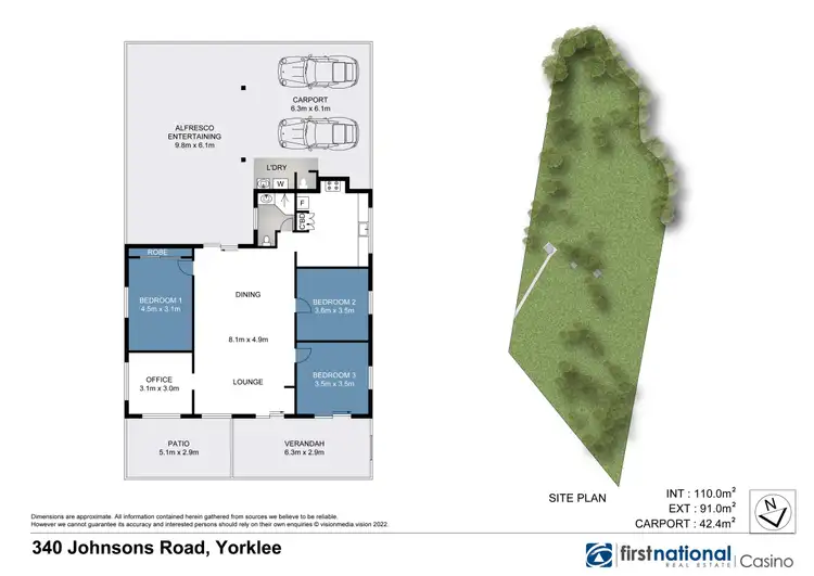 Floorplan of Homely rural property listing, 340 Johnsons Road, Yorklea NSW 2470