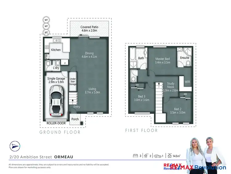 Floorplan of Homely townhouse listing, 2/20 Ambition Street, Ormeau QLD 4208