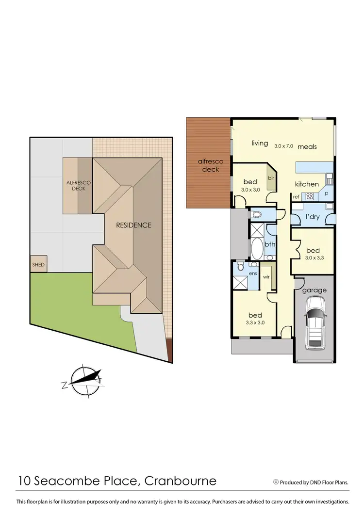 Floorplan of Homely house listing, 10 Seacombe Place, Cranbourne VIC 3977