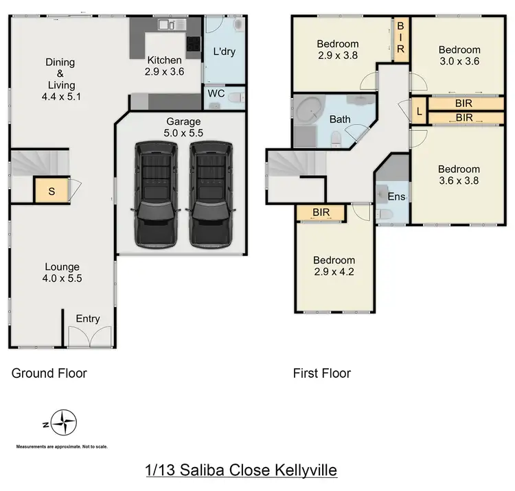 Floorplan of Homely semi-detached listing, 1 Saliba Close, Kellyville NSW 2155