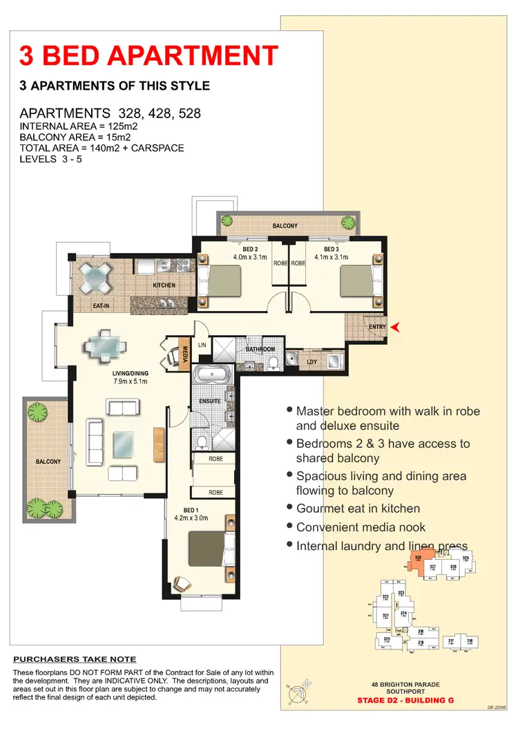 Floorplan of Homely apartment listing, 528/1 Aqua Street, Southport QLD 4215