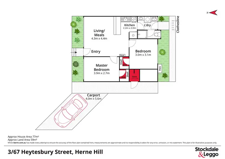 Floorplan of Homely unit listing, 3/67 Heytesbury Street, Herne Hill VIC 3218