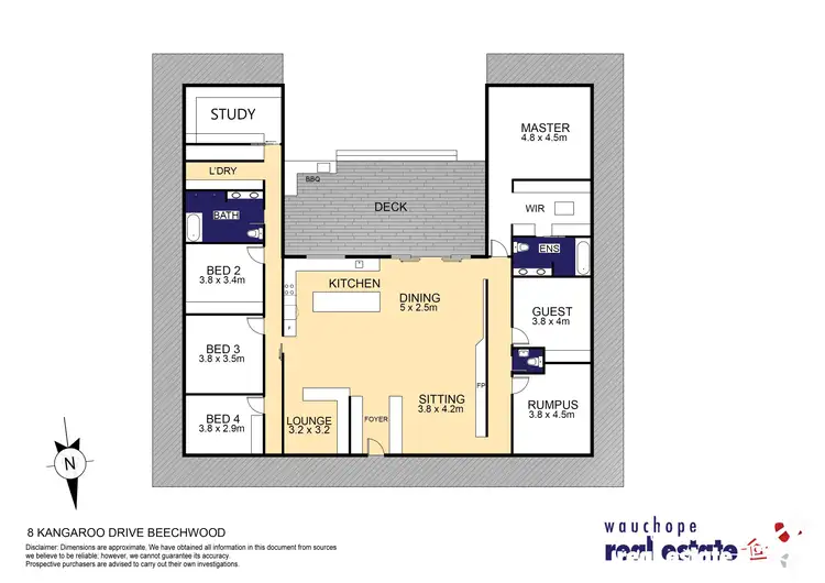 Floorplan of Homely rural property listing, 8 Kangaroo Drive, Beechwood NSW 2446