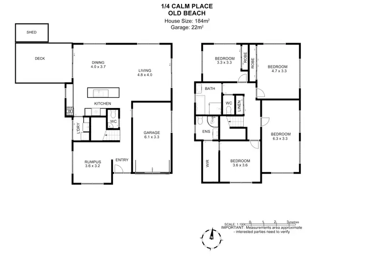Floorplan of Homely house listing, 1/4 Calm Place, Old Beach TAS 7017