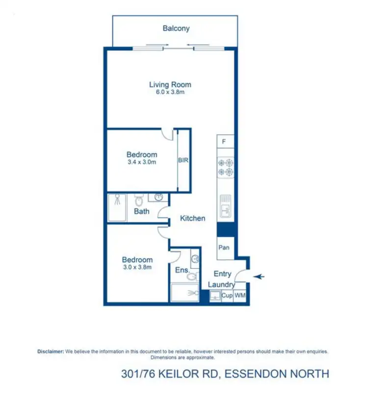 Floorplan of Homely apartment listing, 301/76 Keilor Road, Essendon North VIC 3041