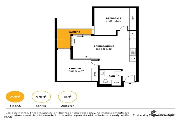 Floorplan of Homely apartment listing, 1302/15 Synagogue Place, Adelaide SA 5000