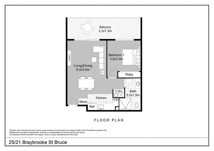 Floorplan of Homely apartment listing, 25/21 Braybrooke Street, Bruce ACT 2617