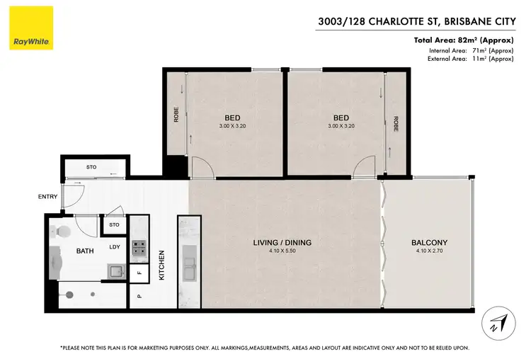Floorplan of Homely apartment listing, 3003/128 Charlotte Street, Brisbane City QLD 4000