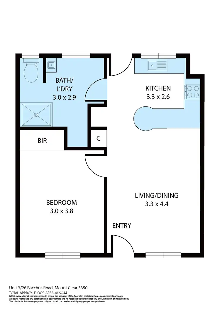 Floorplan of Homely unit listing, 3/26 Bacchus Road, Mount Clear VIC 3350