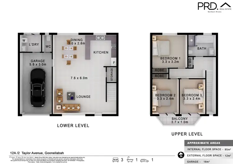 Floorplan of Homely townhouse listing, 12A/2 Taylor Avenue, Goonellabah NSW 2480