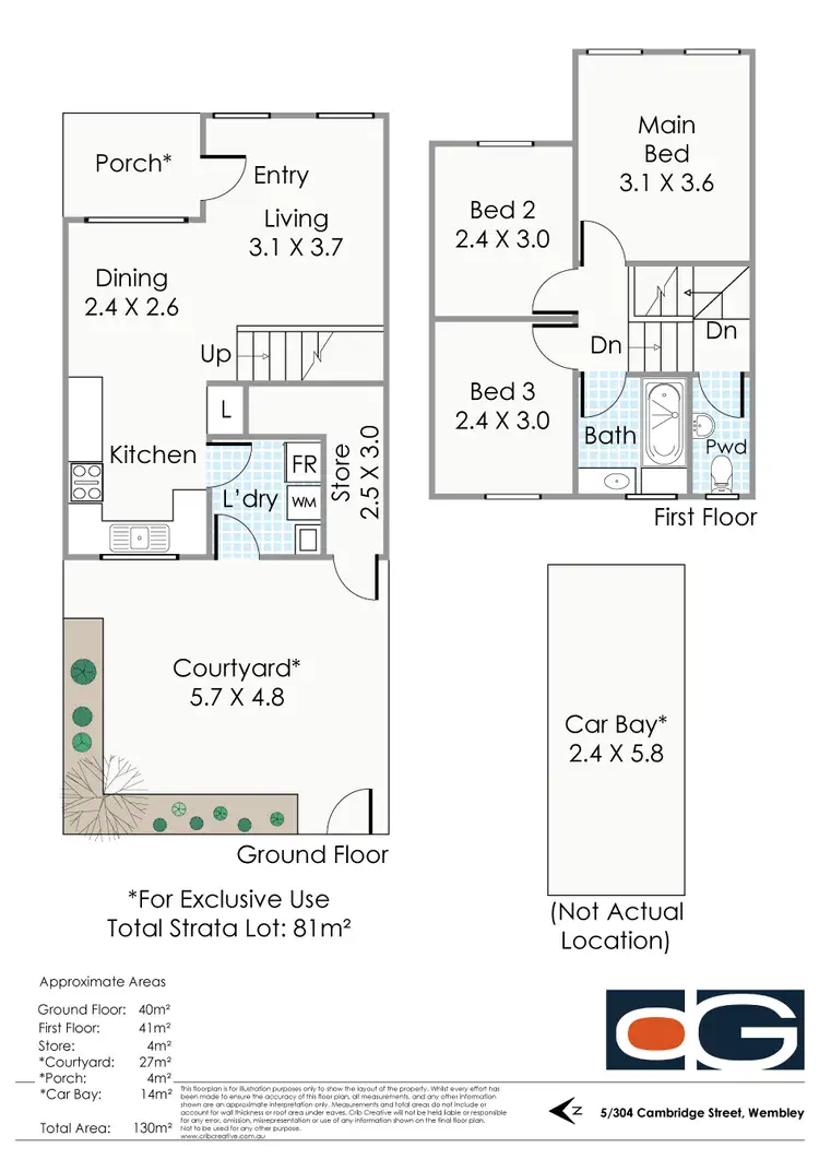 Floorplan of Homely townhouse listing, 5/304 Cambridge Street, Wembley WA 6014