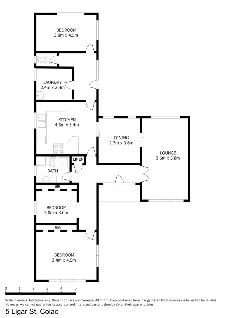 Floorplan of Homely house listing, 5 Ligar Street, Colac VIC 3250