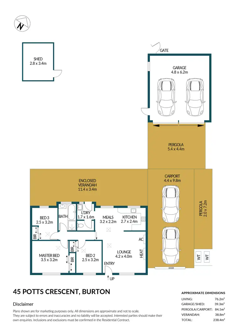 Floorplan of Homely house listing, 45 Potts Crescent, Burton SA 5110