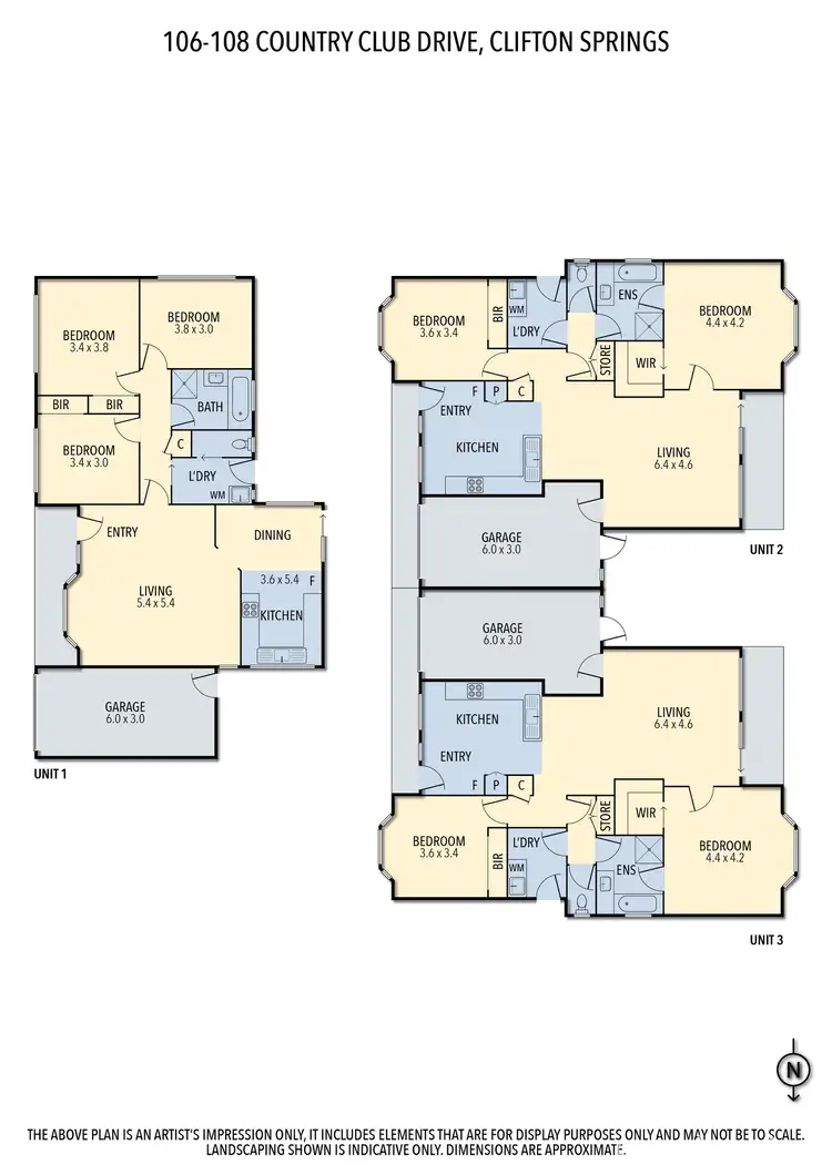 Floorplan of Homely block of units listing, 106-108 Country Club Drive, Clifton Springs VIC 3222