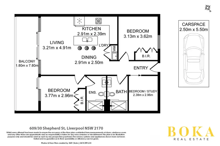 Floorplan of Homely apartment listing, C609/30 Shepherd Street, Liverpool NSW 2170