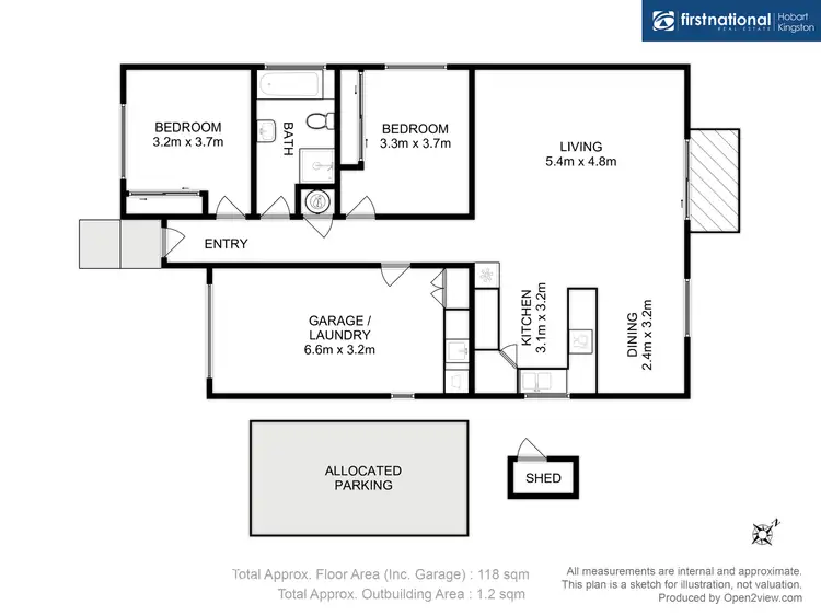 Floorplan of Homely unit listing, 3/107 Channel Highway, Kingston TAS 7050
