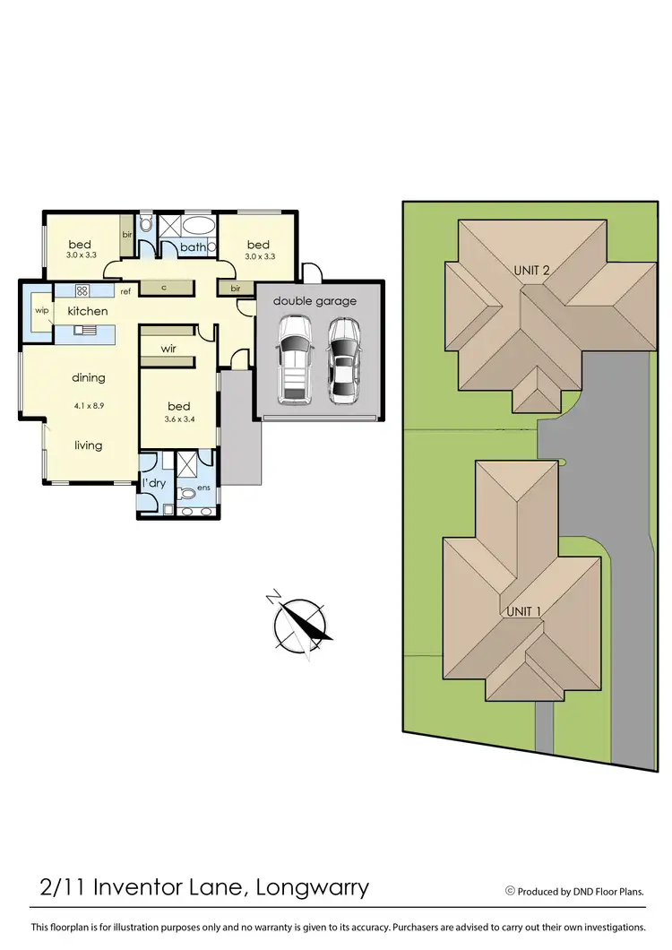 Floorplan of Homely unit listing, 2/11 Inventor Lane, Longwarry VIC 3816
