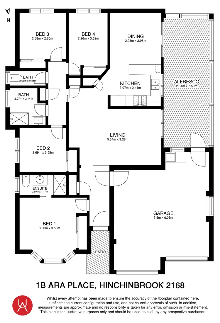 Floorplan of Homely house listing, 1B Ara Place, Hinchinbrook NSW 2168