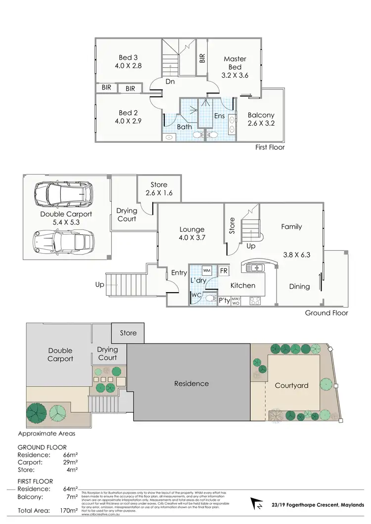 Floorplan of Homely townhouse listing, 23/19 Fogerthorpe Crescent, Maylands WA 6051