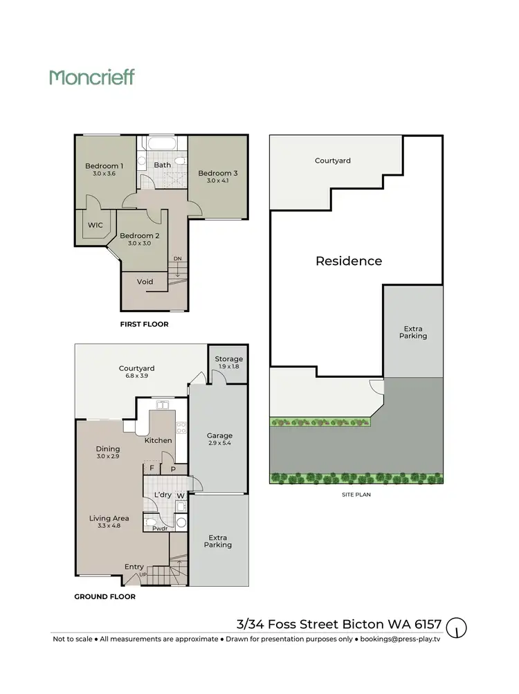 Floorplan of Homely townhouse listing, 3/34 Foss Street, Bicton WA 6157