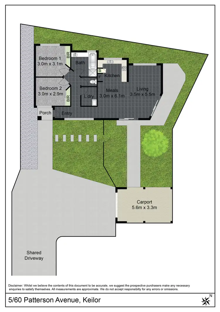 Floorplan of Homely unit listing, 1 & 5/60 Patterson Avenue, Keilor VIC 3036