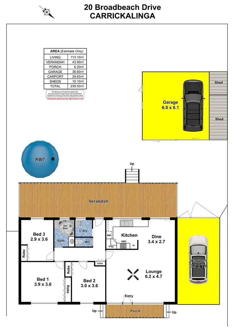 Floorplan of Homely house listing, 20 Broadbeach Drive, Carrickalinga SA 5204