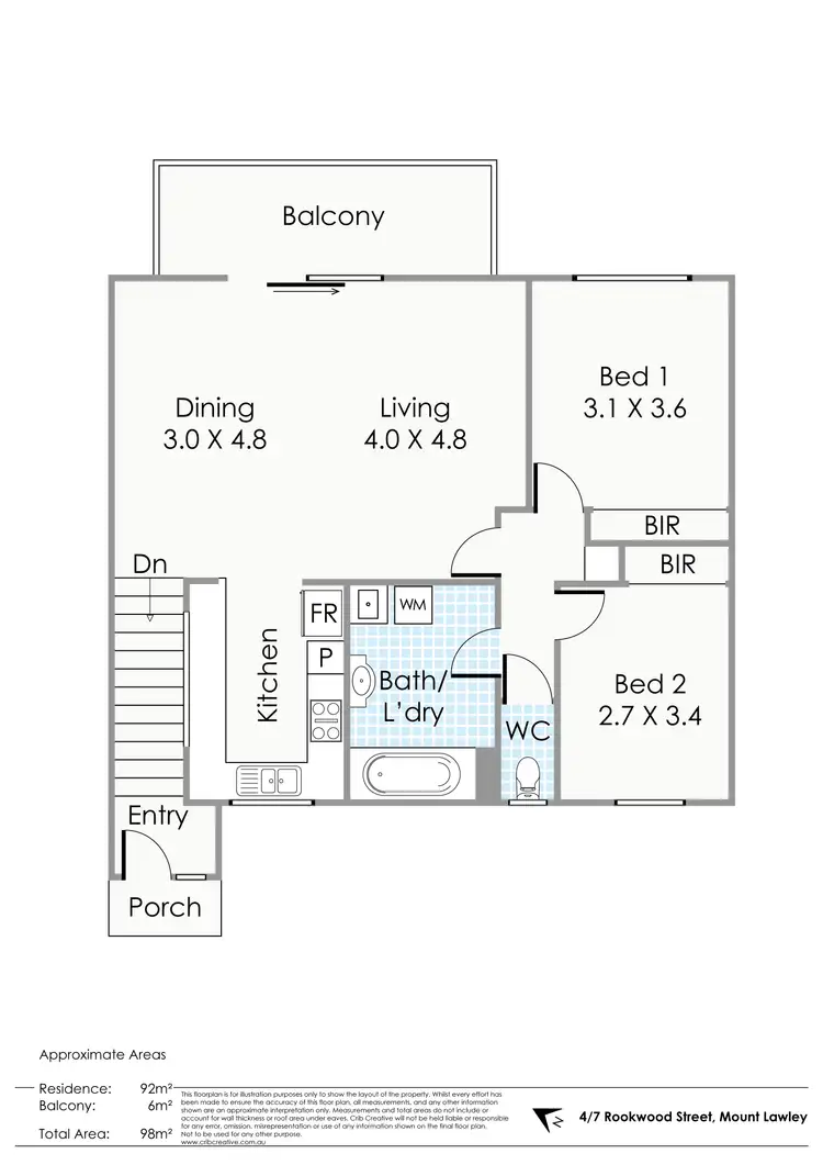 Floorplan of Homely apartment listing, 4/7 Rookwood Street, Mount Lawley WA 6050