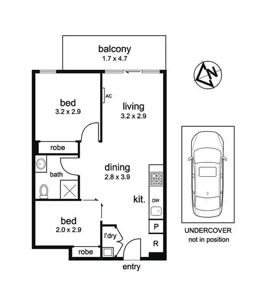 Floorplan of Homely apartment listing, 302c/3 Snake Gully Drive, Bundoora VIC 3083