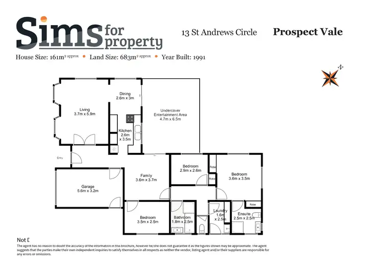 Floorplan of Homely house listing, 13 St Andrews Circle, Prospect Vale TAS 7250