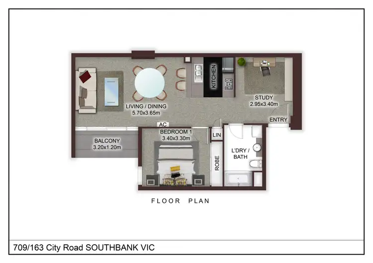 Floorplan of Homely apartment listing, 709/163 City Road, Southbank VIC 3006