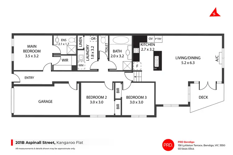 Floorplan of Homely house listing, 201B Aspinall Street, Kangaroo Flat VIC 3555