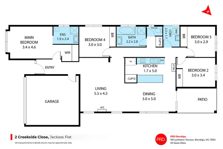 Floorplan of Homely house listing, 2 Creekside Close, Jackass Flat VIC 3556