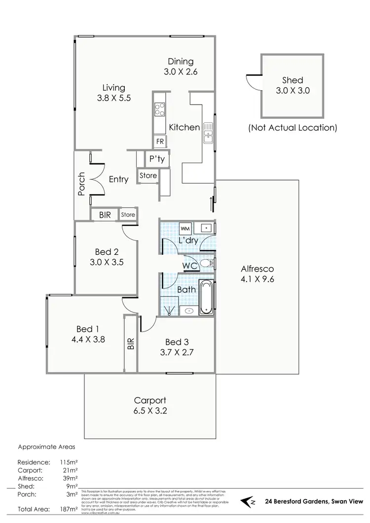 Floorplan of Homely house listing, 24 Beresford Gardens, Swan View WA 6056