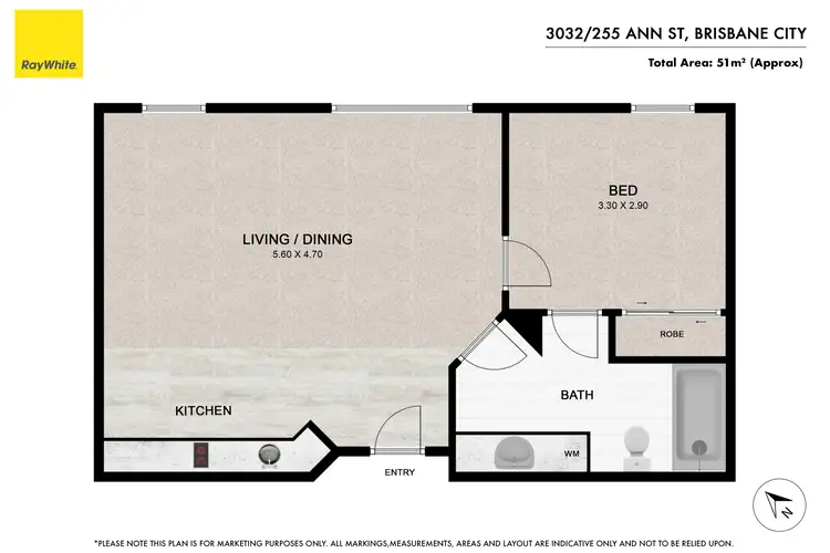 Floorplan of Homely apartment listing, 3032/255 Ann Street, Brisbane City QLD 4000
