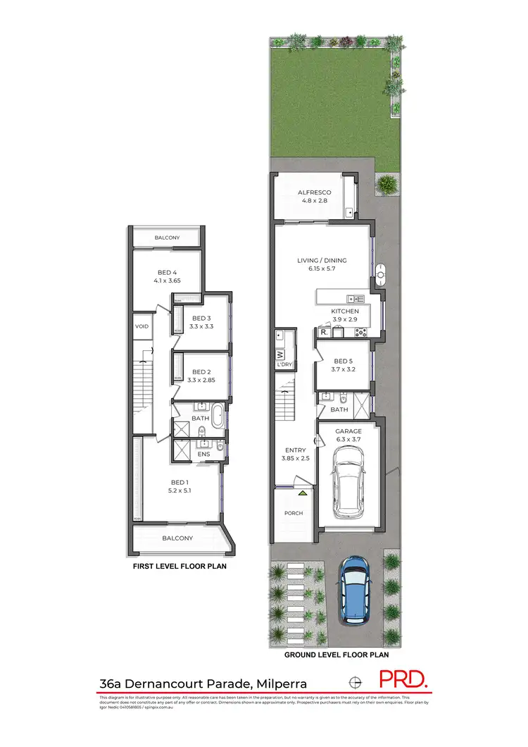 Floorplan of Homely semi-detached listing, 36a Dernancourt Parade, Milperra NSW 2214