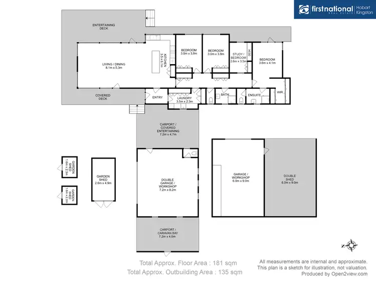 Floorplan of Homely house listing, 45 Honeys Road, Flowerpot TAS 7163