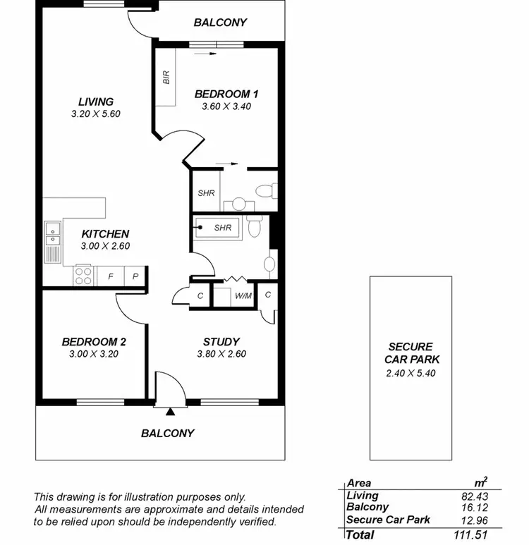 Floorplan of Homely apartment listing, 27A/188 Carrington Street, Adelaide SA 5000