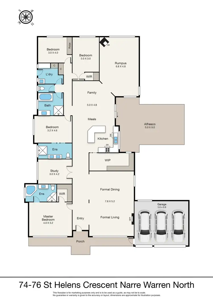 Floorplan of Homely house listing, 74-76 St Helens Crescent, Narre Warren North VIC 3804
