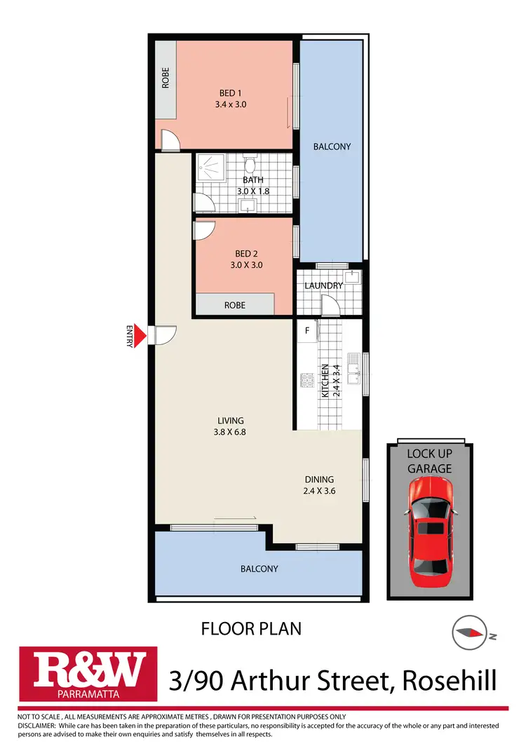Floorplan of Homely unit listing, 3/90 Arthur Street, Rosehill NSW 2142