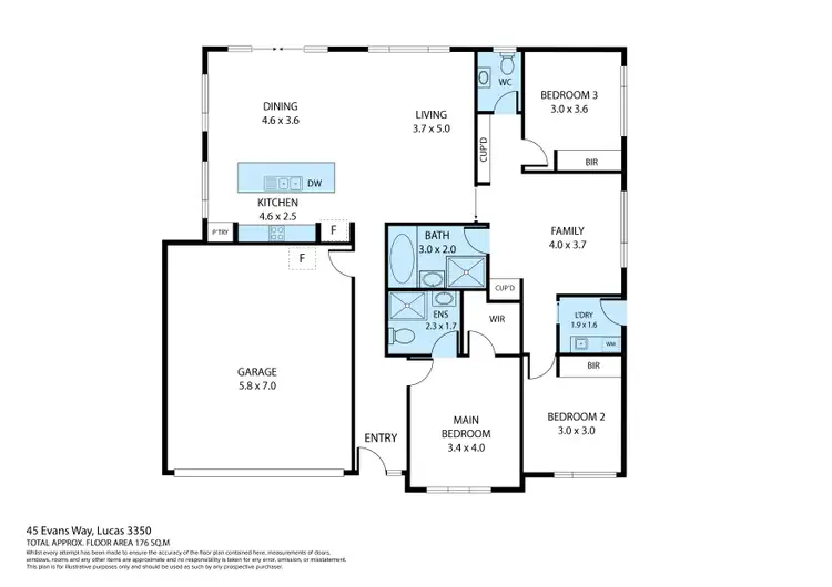 Floorplan of Homely house listing, 45 Evans Way, Lucas VIC 3350