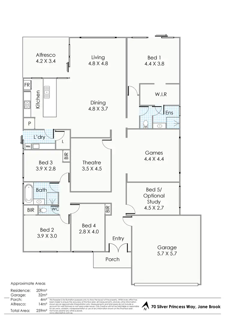 Floorplan of Homely house listing, 70 Silver Princess Way, Jane Brook WA 6056