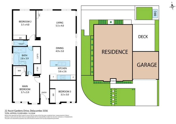 Floorplan of Homely house listing, 22 Ascot Gardens Drive, Delacombe VIC 3356