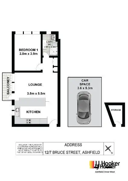 Floorplan of Homely apartment listing, 12/7 Bruce Street, Ashfield NSW 2131