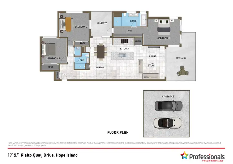 Floorplan of Homely apartment listing, 1719/1 Rialto Quay Drive, Hope Island QLD 4212
