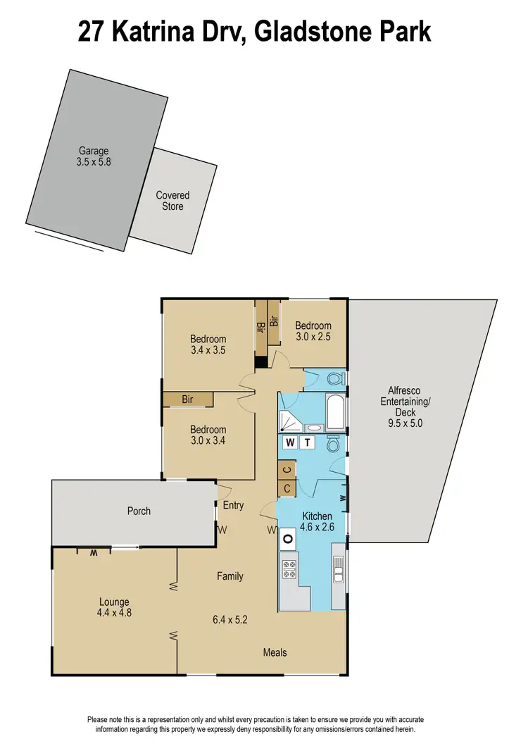 Floorplan of Homely house listing, 27 Katrina Drive, Gladstone Park VIC 3043