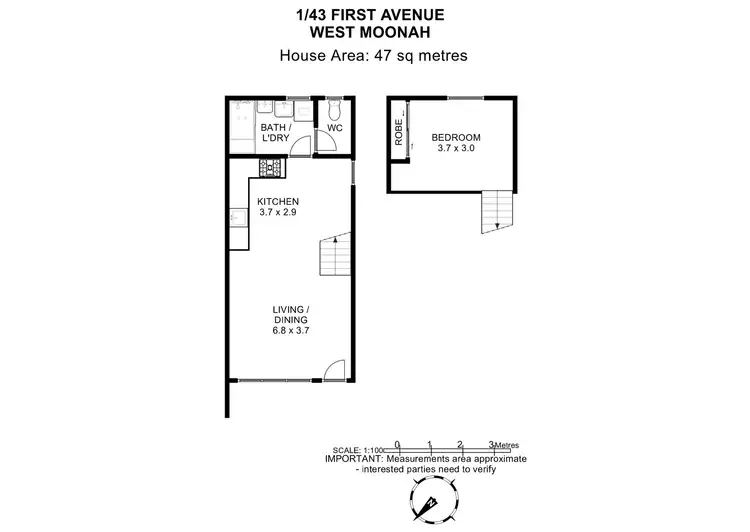 Floorplan of Homely house listing, 1/43 First Avenue, West Moonah TAS 7009