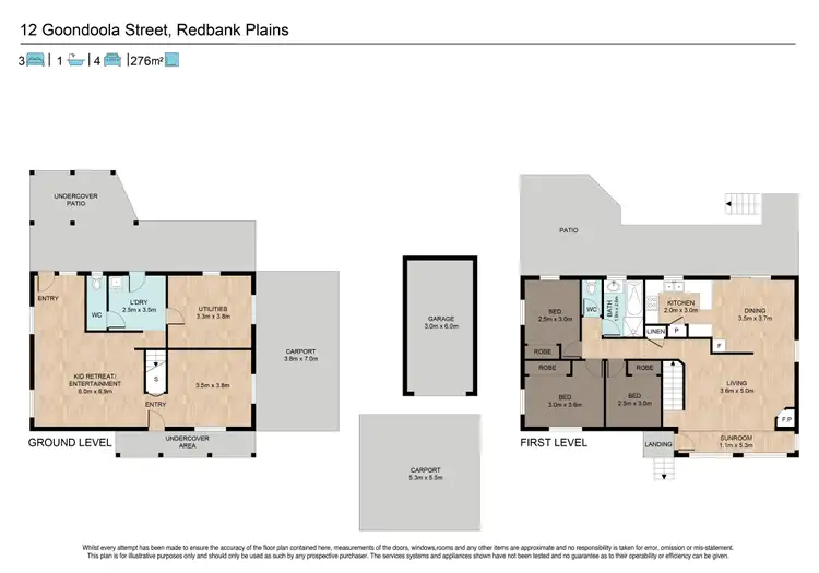 Floorplan of Homely house listing, 12 Goondoola Street, Redbank Plains QLD 4301