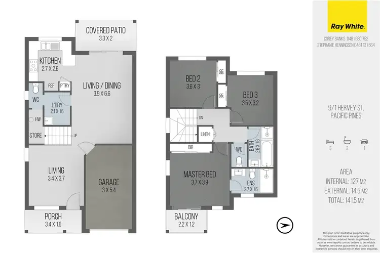 Floorplan of Homely townhouse listing, 9/1 Hervey Street, Pacific Pines QLD 4211