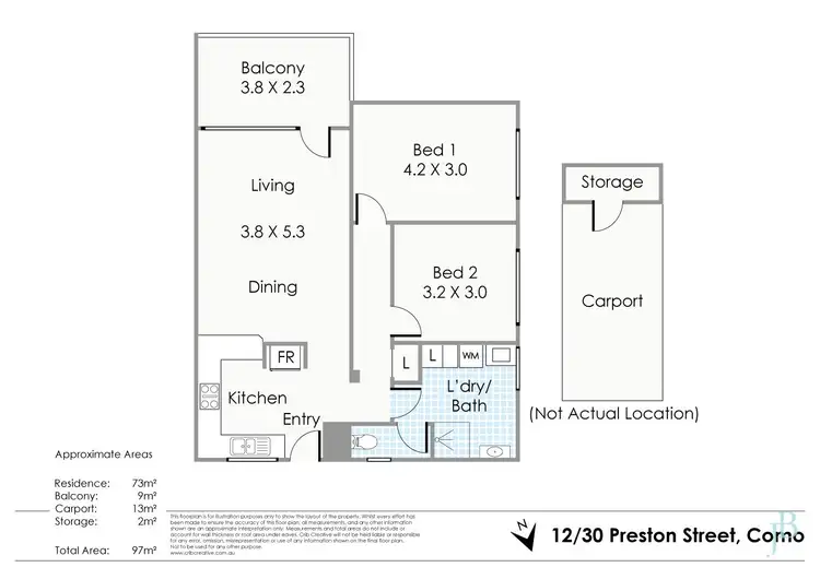 Floorplan of Homely unit listing, 12/30 Preston Street, Como WA 6152