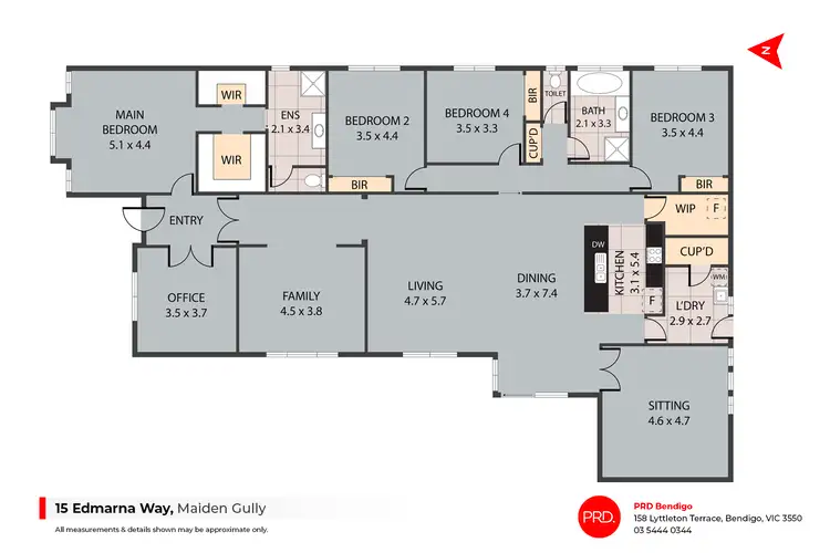 Floorplan of Homely house listing, 15 Edmarna Way, Maiden Gully VIC 3551